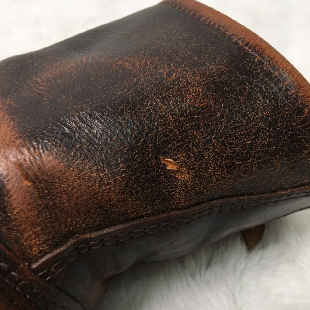 FRYE Women's Pull On Brown Leather Boots Size 8 - Picture 6 of 16
